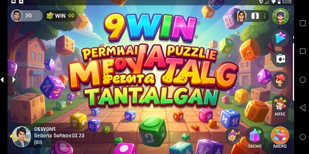 Screenshot gameplay 9WIN menunjukkan keseruan menyelesaikan teka-teki.