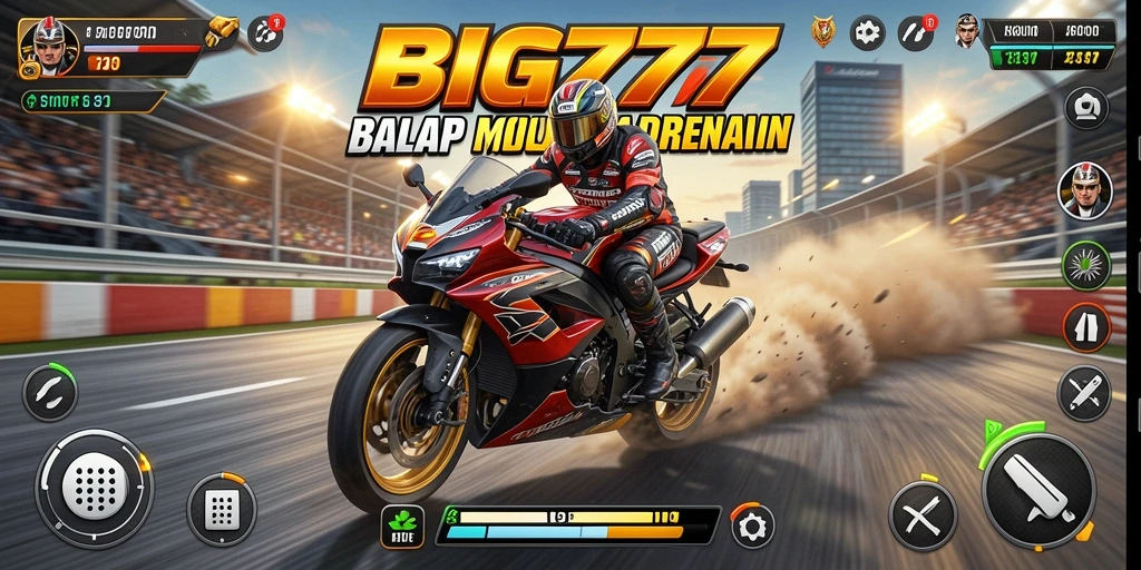 Screenshot BIG777 menampilkan aksi balapan motor yang mendebarkan.