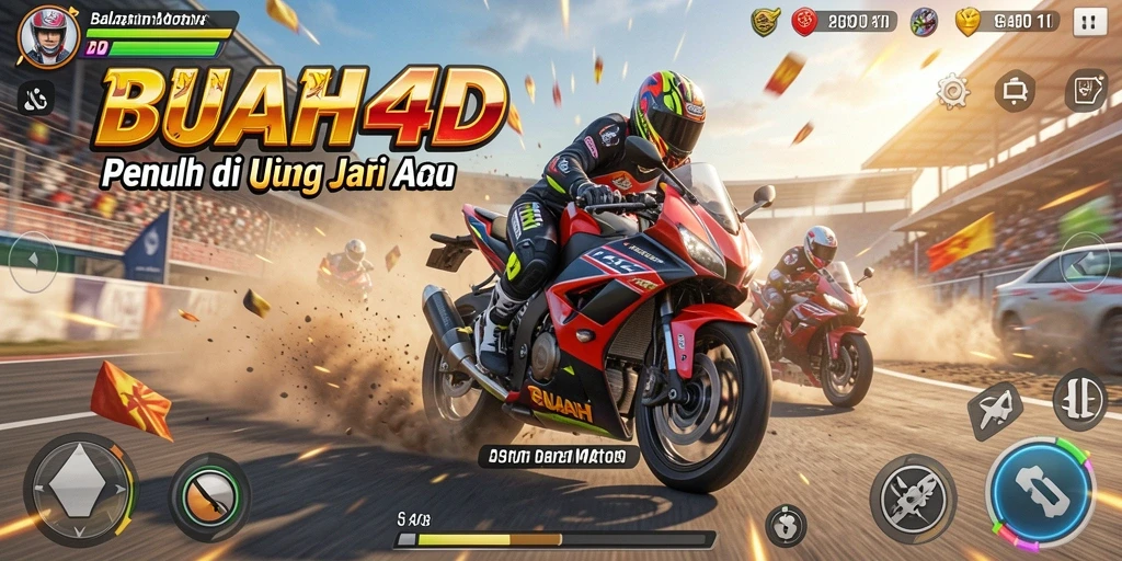 Tampilan aksi seru saat balapan motor di BUAH4D.