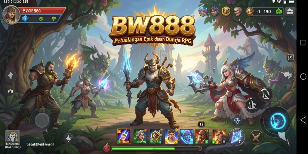 Tangkapan layar BW888 menunjukkan aksi pertempuran yang mendebarkan dalam RPG.