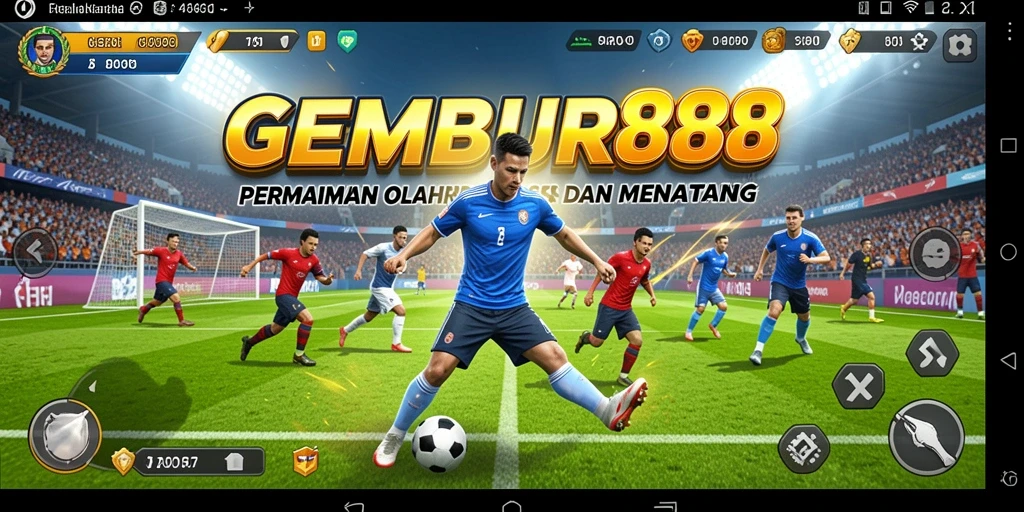 Screenshot menunjukkan gameplay seru dari GEMBUR88 dengan aksi olahraga yang mendebarkan.