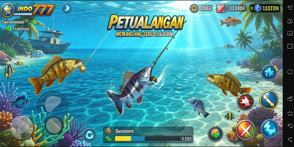 Gambaran gameplay seru saat memancing di INDO777.