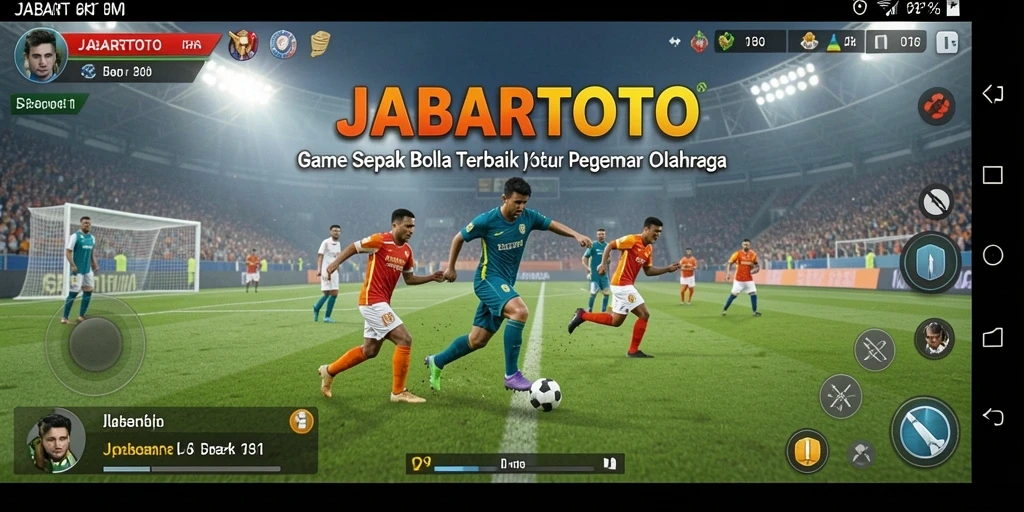 Gameplay JABARTOTO yang seru dan penuh aksi sepak bola.