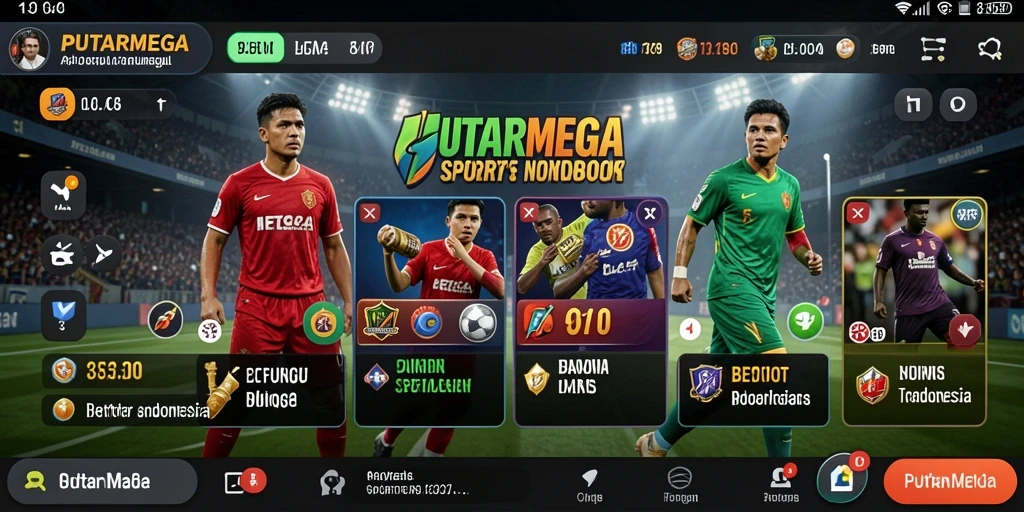 Tangkapan layar utama PUTARMEGA saat pengguna menikmati taruhan olahraga.