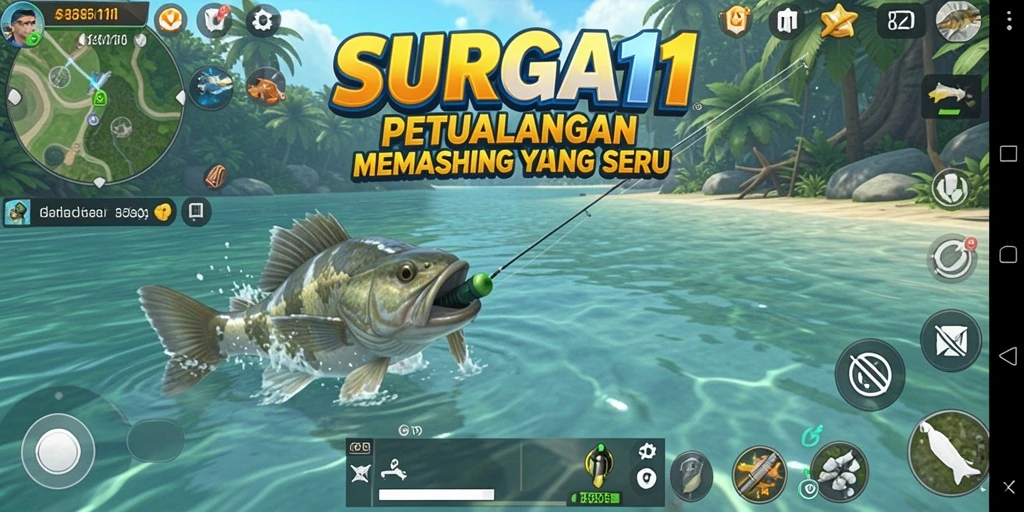 Gameplay seru memancing dengan grafis yang indah.