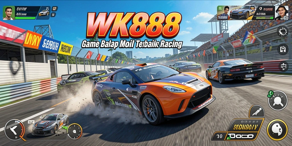 Tangkapan layar dari gameplay WK888 yang penuh aksi balap.